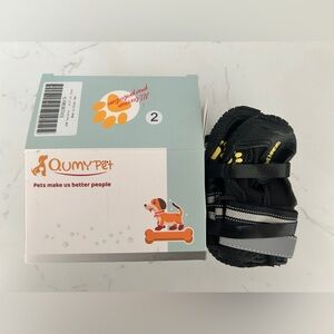QUMY Dog Boots - All-Terrain Paw Protectors, Size 2, Black- NIB